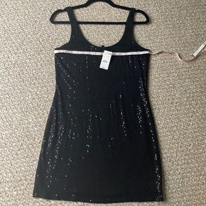 Express black small sequins sleeveless mini dress